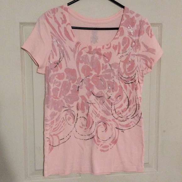 SOLD St John's Bay Large pink swirly casual  shirt - Picture 1 of 4
